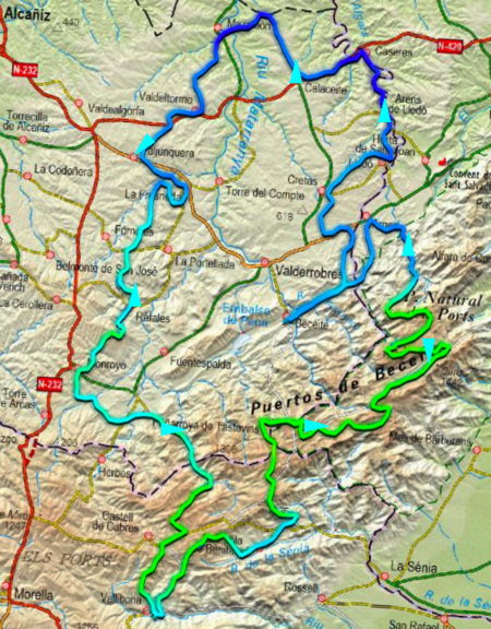 Mapa Gran Pedals de Los Ports - Matarranya by Pedales del Mundo