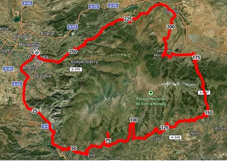 Mapa Sierra Nevada Road Bike Tours®