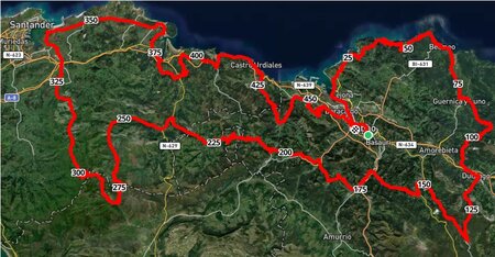 Mapa Bizkaia Cantabria Road Bike Tours®