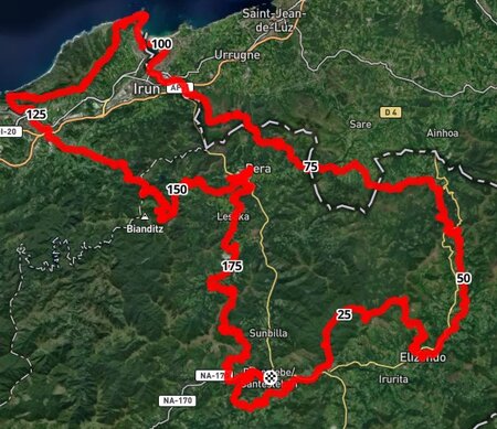 Bidasoako Pedalak mapa