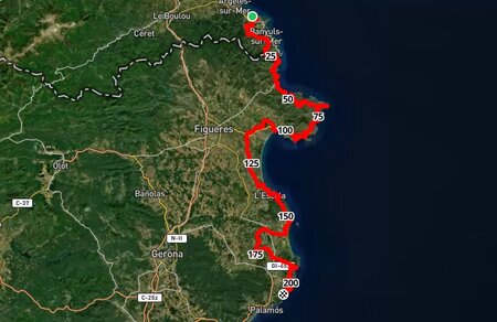 Mapa recorrido Pedals de la Costa Brava®