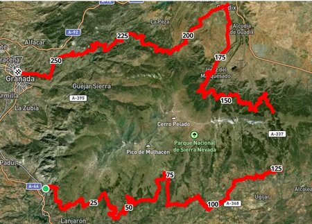 Mapa Pedales de Granada® Gravel