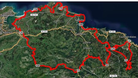Pedales de Cantabria mapa