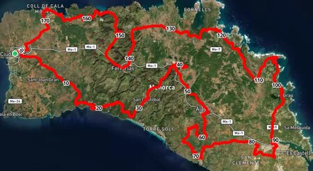 Pedals Menorca mapa