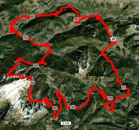 Pedals Pedraforca mapa ruta